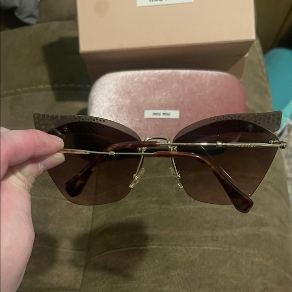 Miu Miu Sunglasses - Black and Gold and Pink - Picture 4 of 9